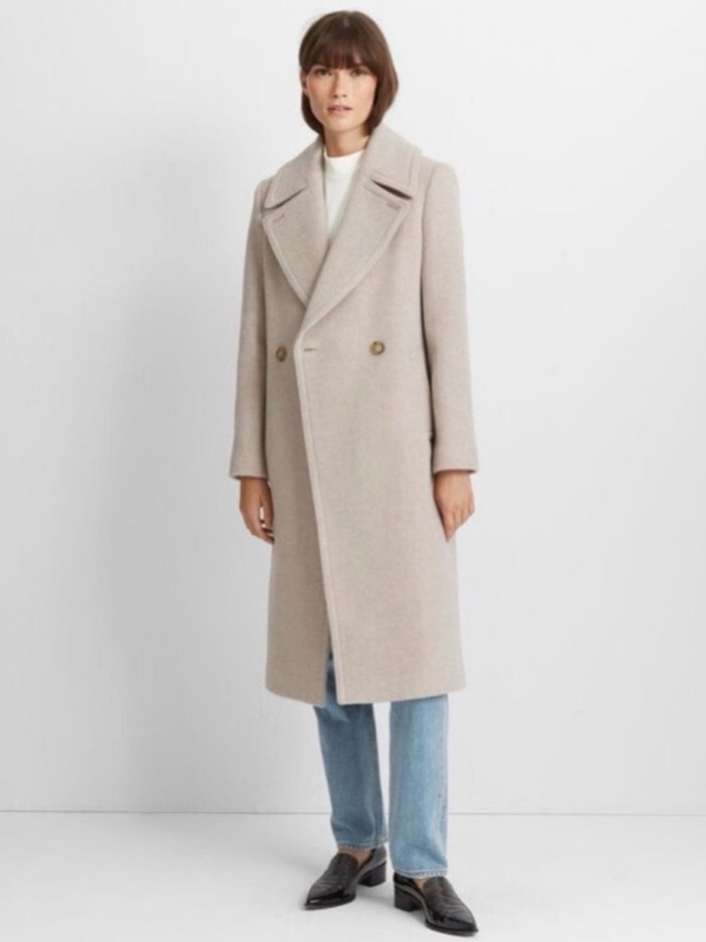 Club Monaco Daylina Double-Breasted Long Wool Coat Size X Small